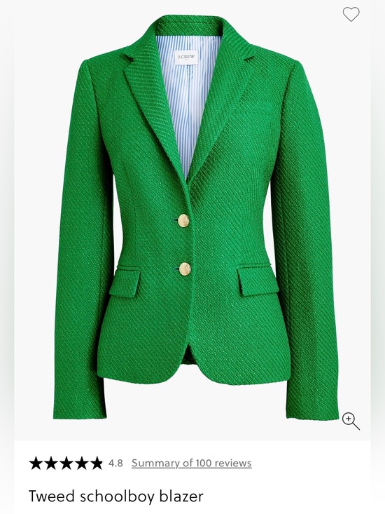 J. Crew Factory Jackets & Blazers - J. Crew Factory Kelly Green Blazer with Gold Buttons, Pockets and Striped Lining